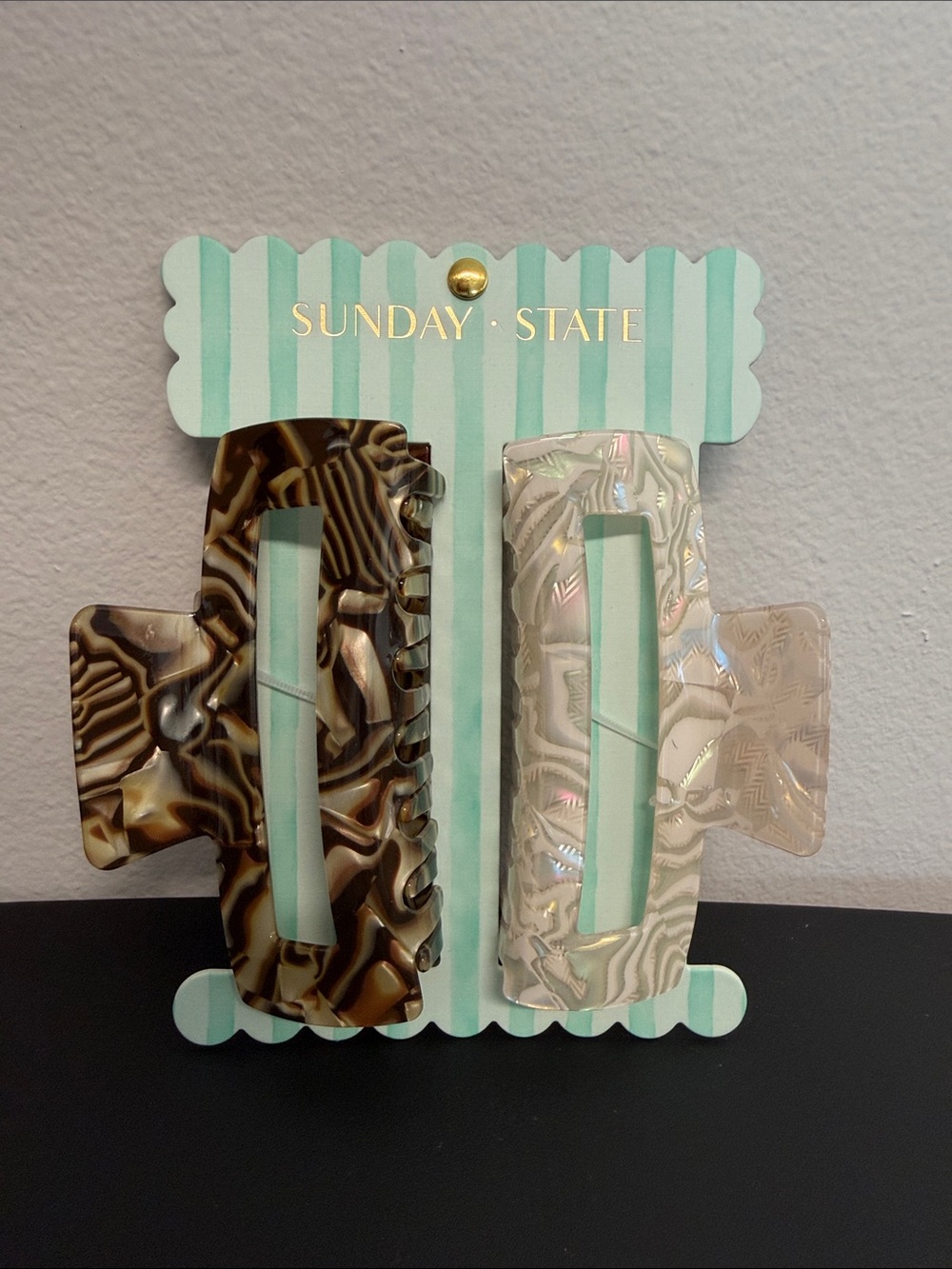 Sunday State | Neutral Iridescent Large Hair Clip Set 🤎